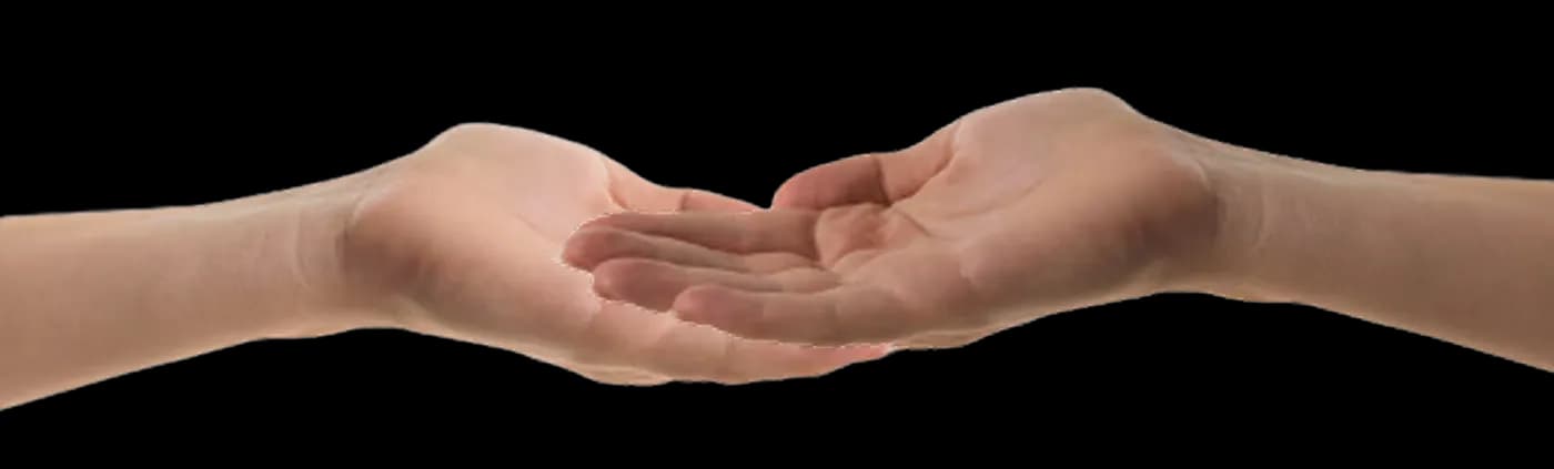 Hands holding rupee coin