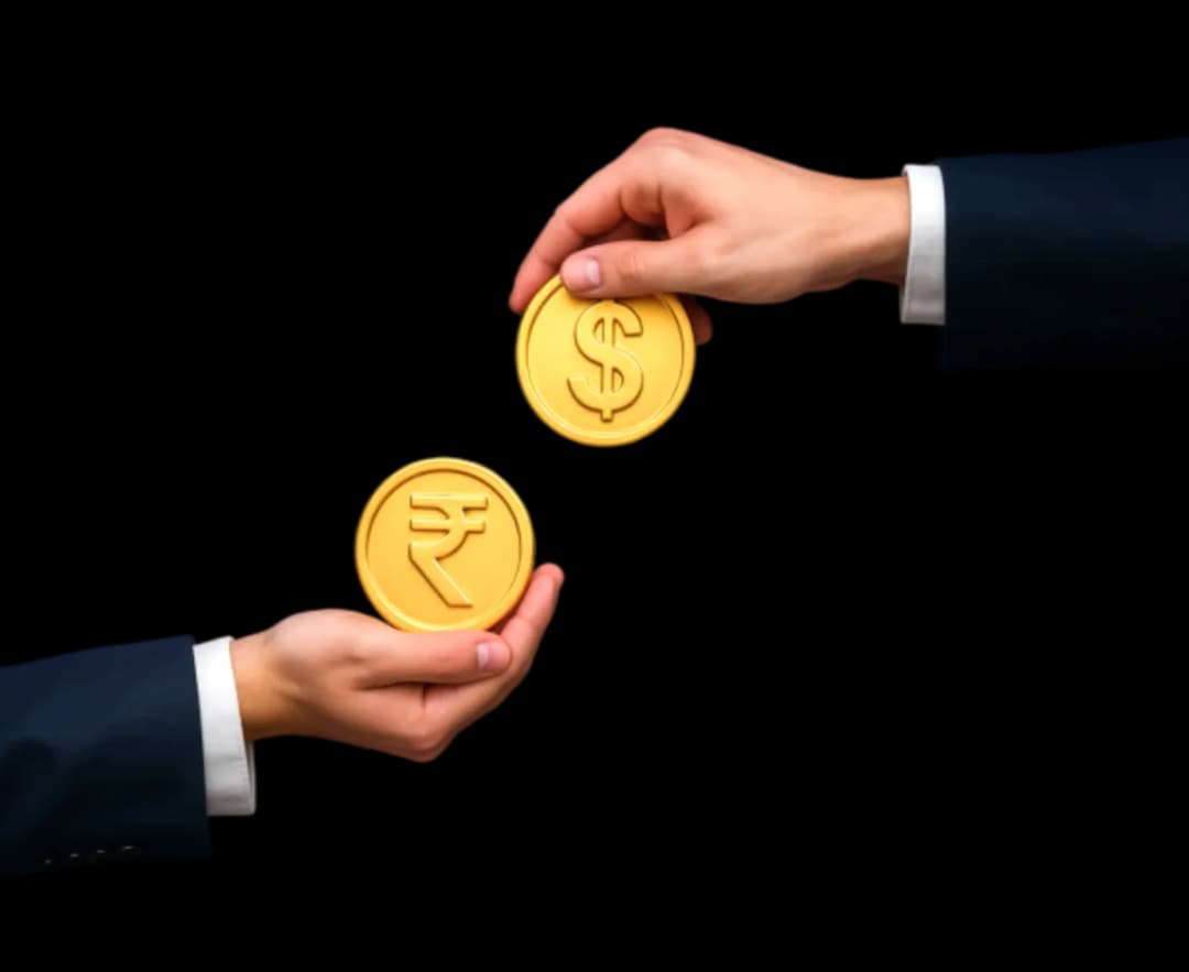 Hand holding mobile phone with money transfer app