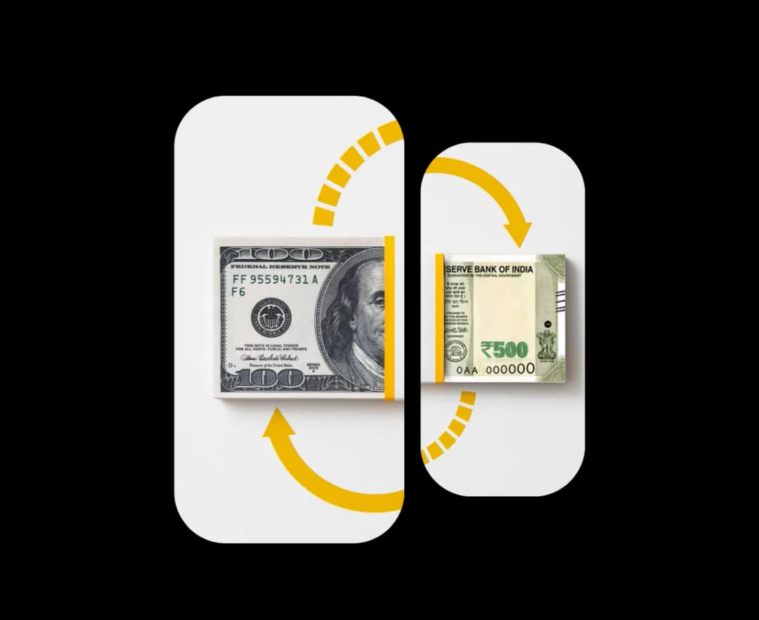 Hand holding mobile phone with money transfer app
